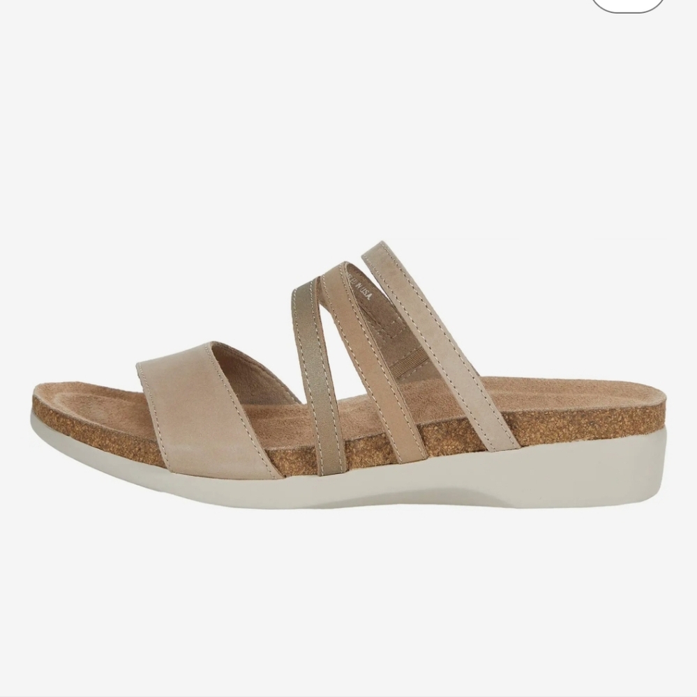 Women’s Taupe Slide Sandal with Cork Footbed